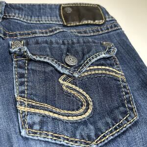 Silver Jeans Co Suki Surplus Womens 28x29 Bootcut Jeans Embroidered Flap Pockets